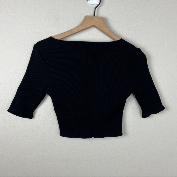 Reformation Ribbed Twist Front Cropped Top - Picture 3 of 4